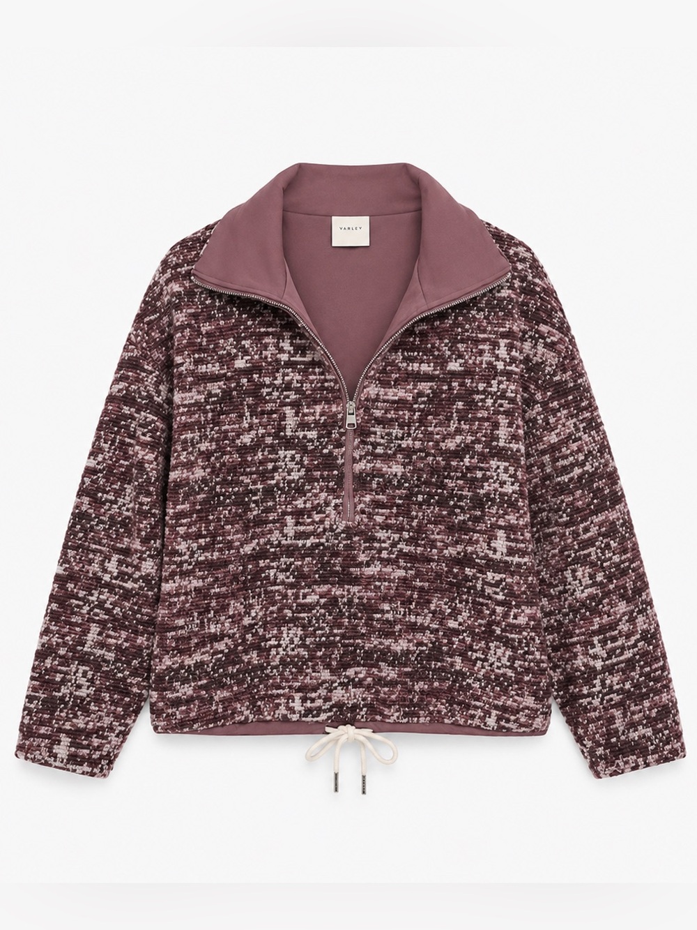 Varley Bailey Half Zip Wool Blend Sweater in Rose Speckle - Size M
